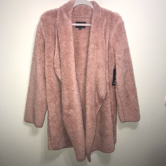 NWT Nordstrom Cozy Teddy Wrap Sherpa Coat - Picture 2 of 7